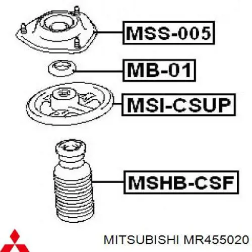 Буфер-відбійник амортизатора переднього Mitsubishi MR455020 ціна, від 8.33 USD