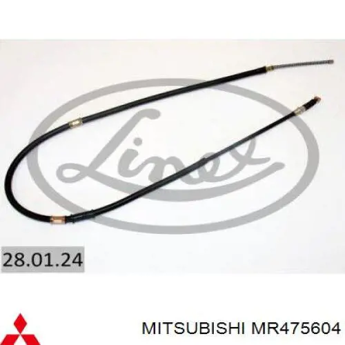 Трос стоянкового гальма задній правий Mitsubishi MR475604 ціна, від 24.29 USD