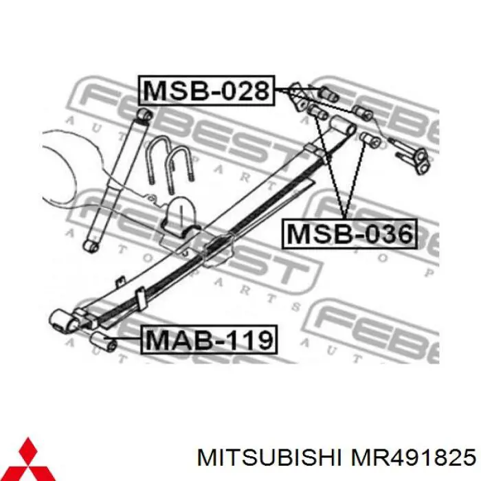 Сайлентблок ресори, передній Mitsubishi MR491825 ціна, від 13.67 USD