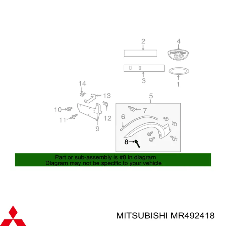  Mitsubishi MR492418 ціна, від 0.47 USD