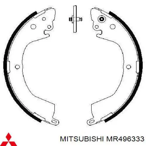Колодки гальмові задні, барабанні Mitsubishi MR496333 ціна, від 26.85 USD