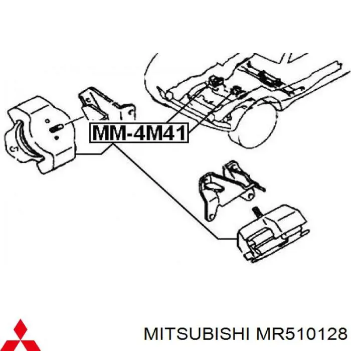 Права подушка мотора на Mitsubishi Montero SPORT K8, K9