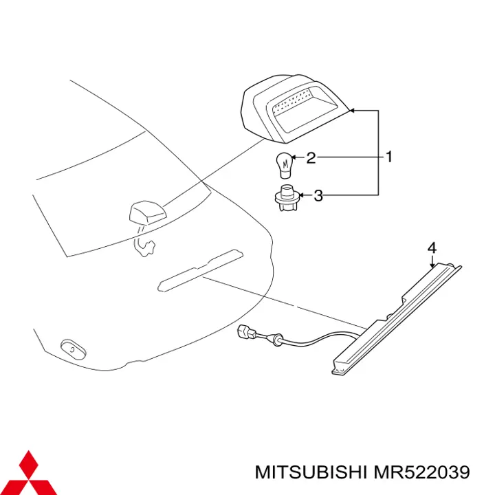 MR522039 Mitsubishi Стоп-сигнал заднього скла