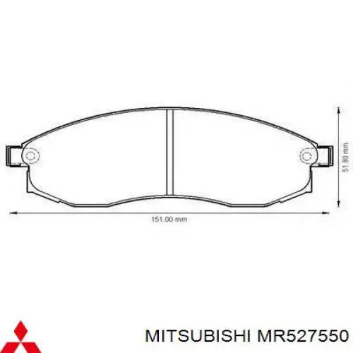 Гальмівні колодки Mitsubishi MR527550 ціна, від 22.17 USD