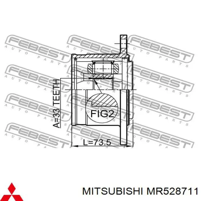ШРКШ внутрішній, передній, правий Mitsubishi MR528711 ціна, від 40.55 USD