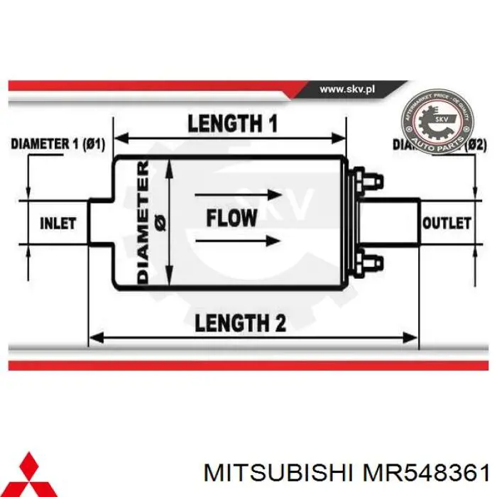  Mitsubishi MR548361 ціна, від 63.35 USD