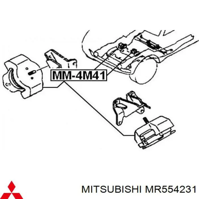 MR554231 Mitsubishi подушка (опора двигуна ліва/права)