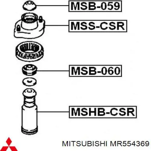 MR554369 Mitsubishi втулка амортизатора заднього