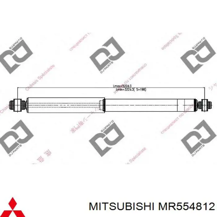 Купити MR554621 Mitsubishi Стійка амортизатора задня
