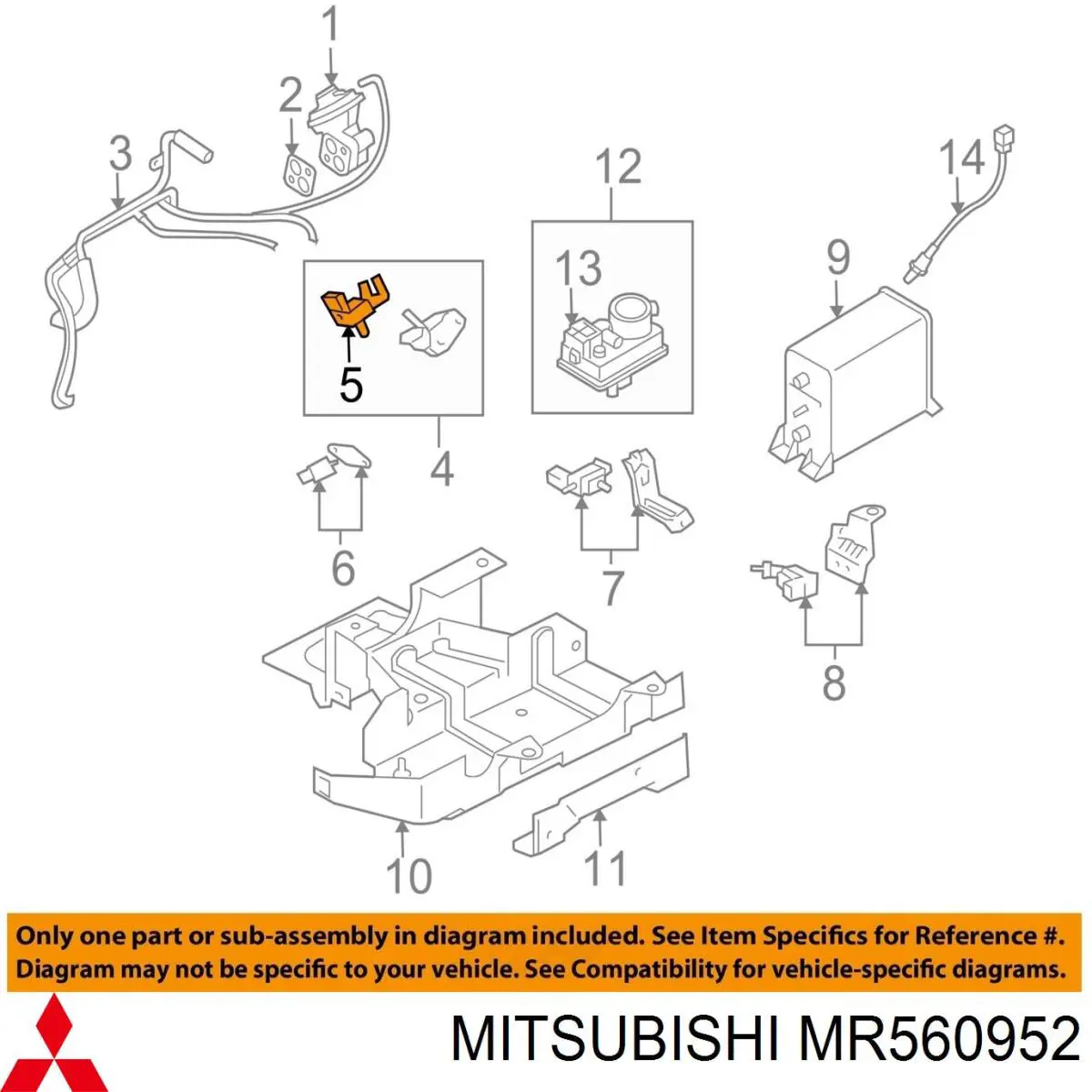MR560952 Mitsubishi Клапан перетворювач тиску наддуву (соленоїд)