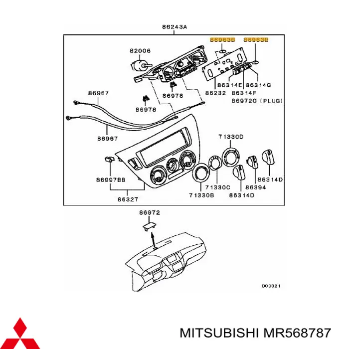 Лампочка щитка / панелі приладів MR568787 Mitsubishi