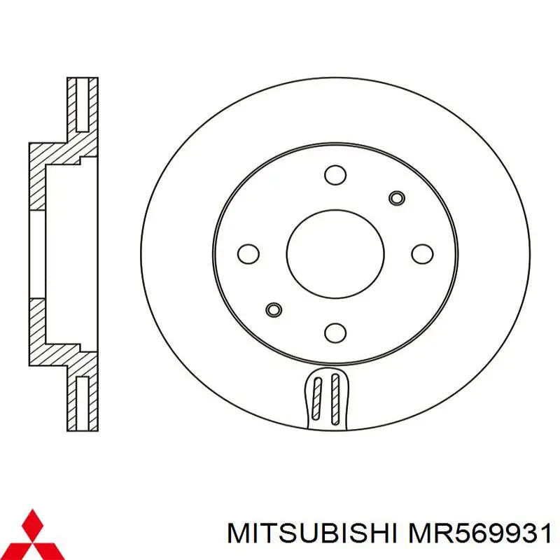 MR569931 Mitsubishi Гальмо дискове переднє