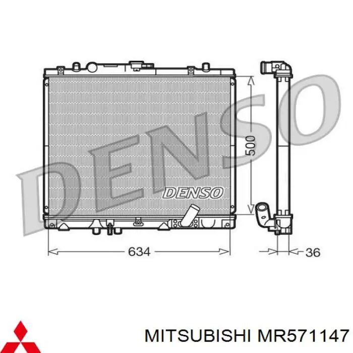 Радіатор основний Mitsubishi MR571147 ціна, від 92.09 USD