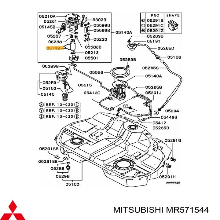 Елемент-турбінка паливного насосу Mitsubishi MR571544 ціна, від 64.09 USD