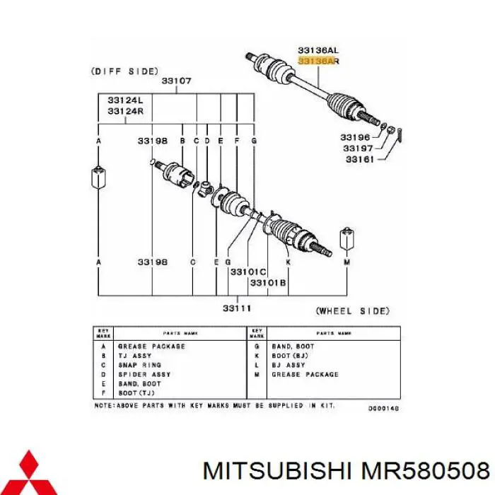 MR580508 Mitsubishi 