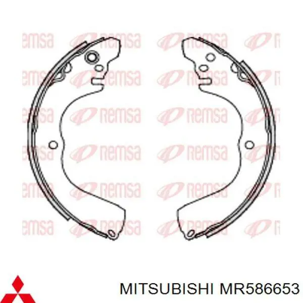 MR586653 Mitsubishi Колодки гальмівні задні, барабанні