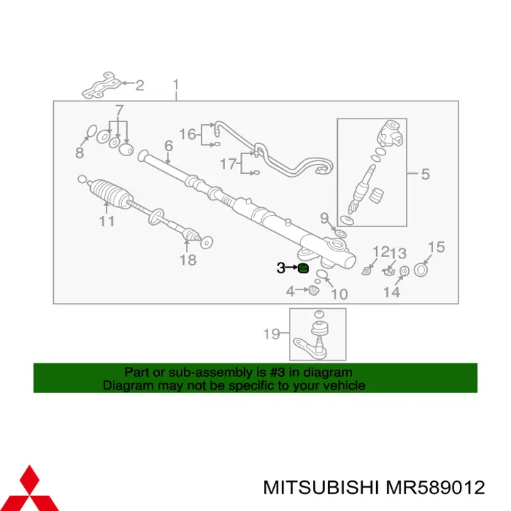 ASBMI1038 Tenacity Втулка кріплення кермової рейки