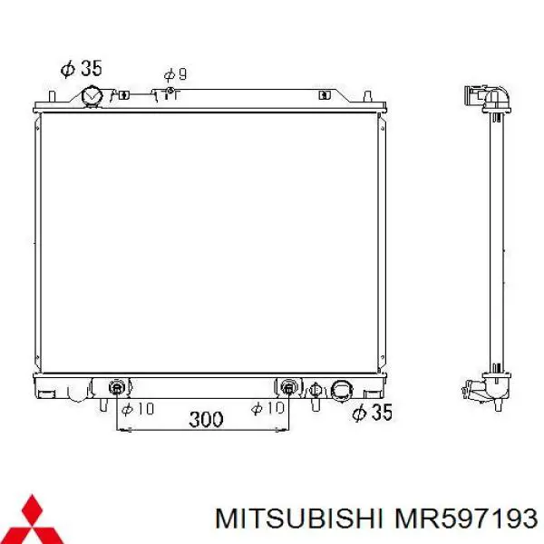 Радіатор охолодження двигуна MR597193 Mitsubishi