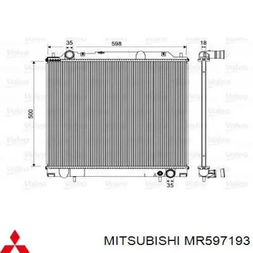 Купити MR597193 Mitsubishi Радіатор двигуна
