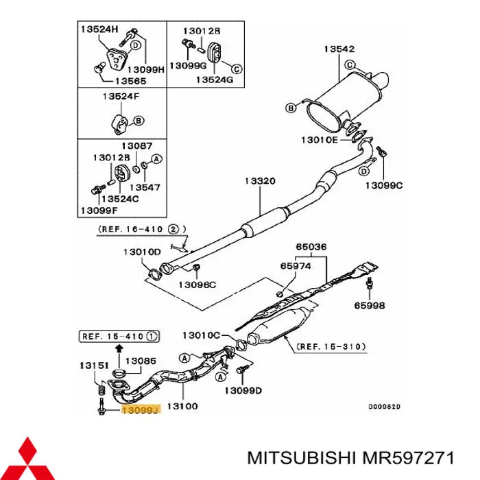 Болт вихлопної системи (глушника) Mitsubishi Outlander (CU) (Міцубісі Аутлендер)