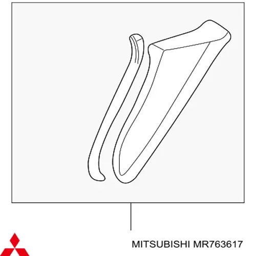 MR763617 Mitsubishi накладка бампера переднього, права