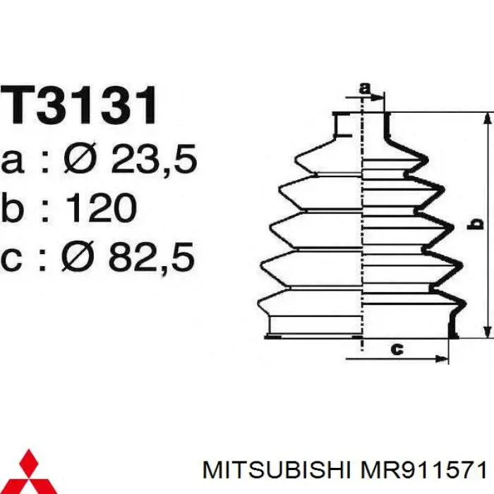 MR911571 Mitsubishi пильник шруса зовнішній, передній піввісі