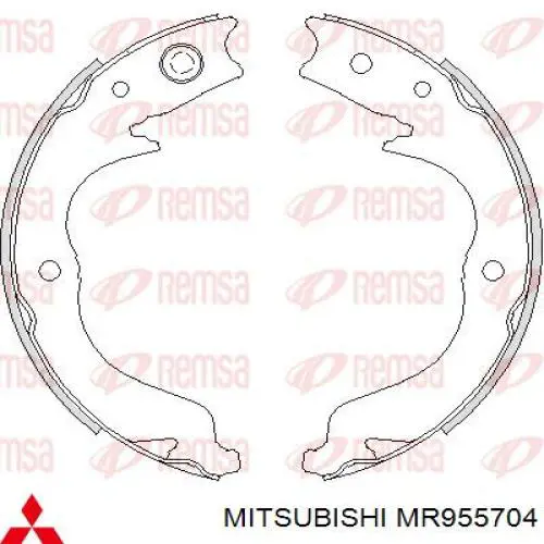 Колодки ручника/стоянкового гальма MR955704 Mitsubishi