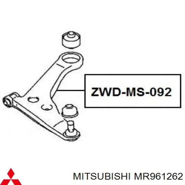 Важіль передньої підвіски нижній, правий Mitsubishi MR961262 ціна, від 34.72 USD