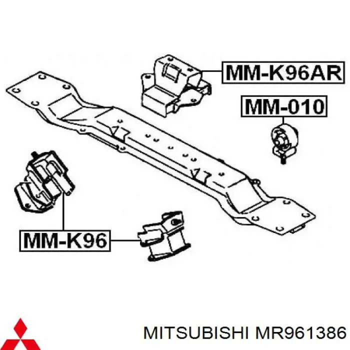 Подушка (опора) двигуна лів./прав. Mitsubishi MR961386 ціна, від 12.52 USD