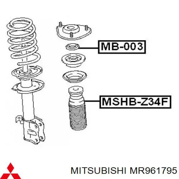 MR961795 Mitsubishi буфер-відбійник амортизатора переднього + пильовик