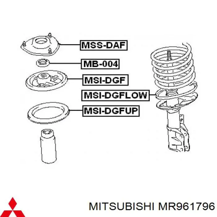 Підшипник опорний амортизатора, переднього MITSUBISHI MR961796