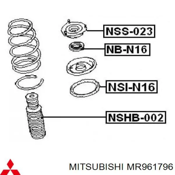 Купити MR961796 Mitsubishi Підшипник опорний амортизатора, переднього