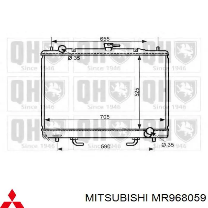Радіатор основний Mitsubishi MR968059 ціна, від 76.02 USD