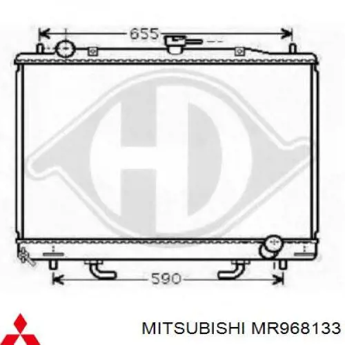 MR968133 Mitsubishi радіатор охолодження двигуна