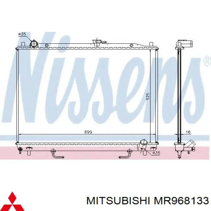 Радіатор основний Mitsubishi MR968133 ціна, від 76.02 USD