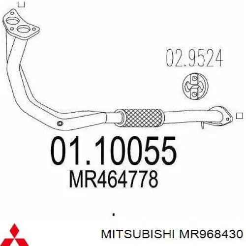 MR968430 Mitsubishi Середній глушник