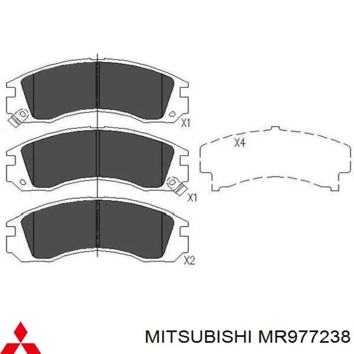 Гальмівні колодки Mitsubishi MR977238 ціна, від 23.75 USD