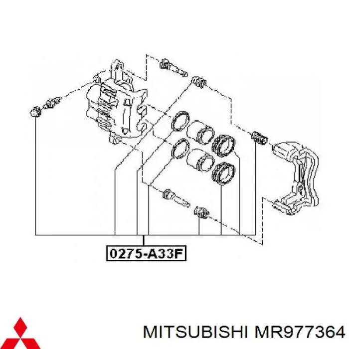 Ремкомплект супорту гальмівного переднього MITSUBISHI MR977364