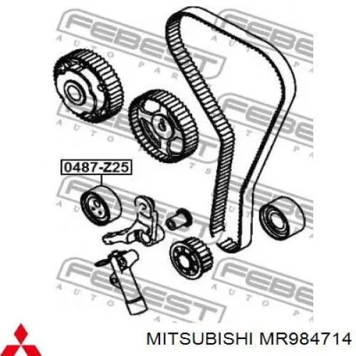 Ролик натяжителя ременя газорозподілу Mitsubishi MR984714 ціна, від 5.71 USD
