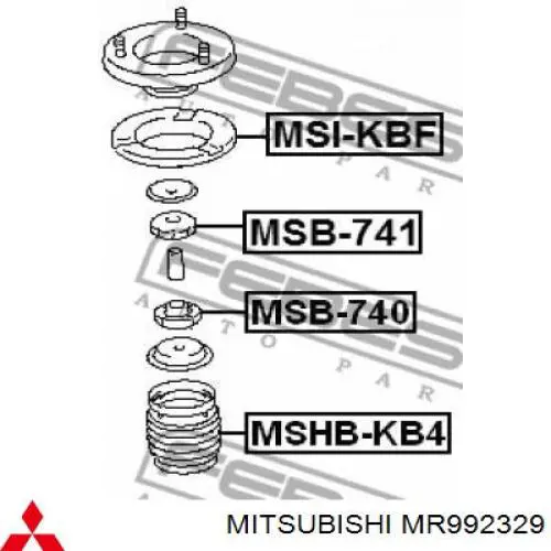 Втулка штоку переднього амортизатора MITSUBISHI MR992329