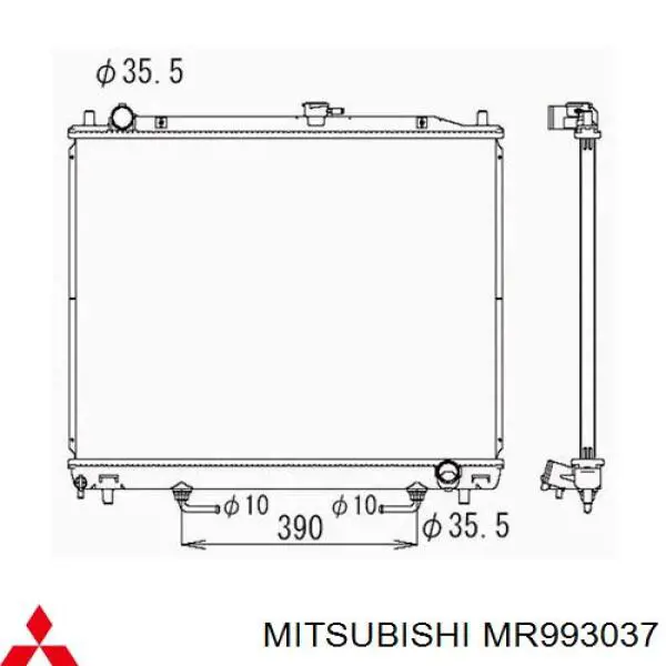 MR993037 Mitsubishi Радіатор охолодження двигуна