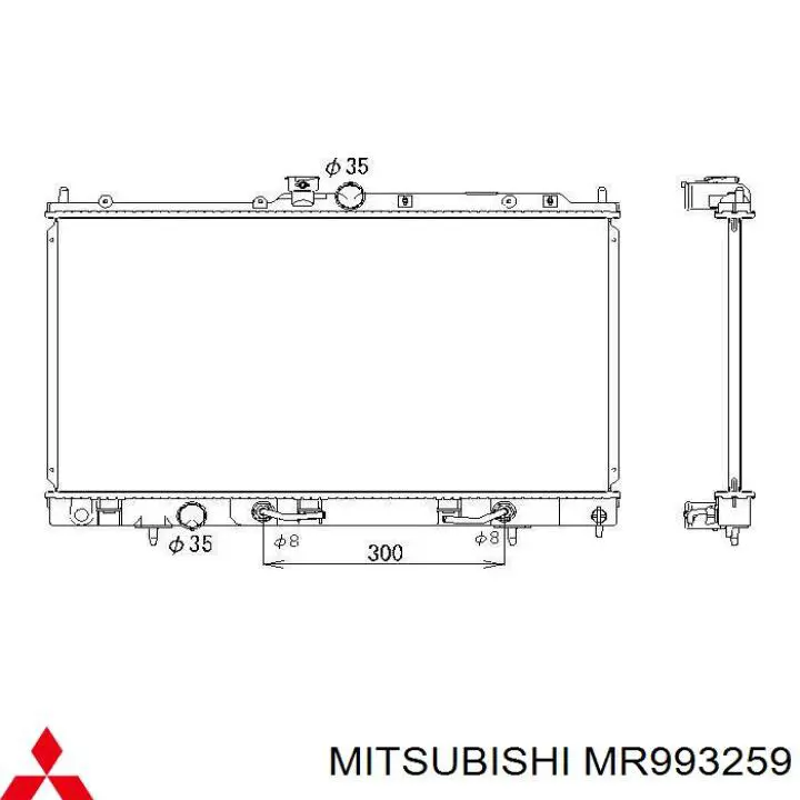 Радіатор основний Mitsubishi MR993259 ціна, від 68.70 USD