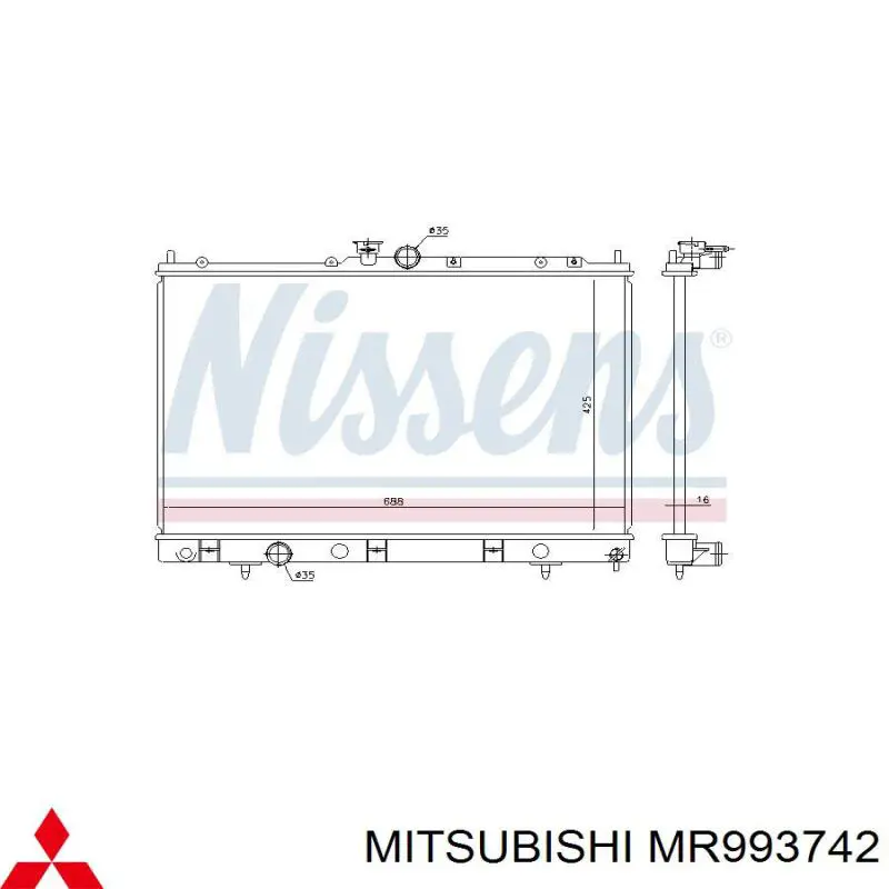 Радіатор основний Mitsubishi MR993742 ціна, від 78.33 USD