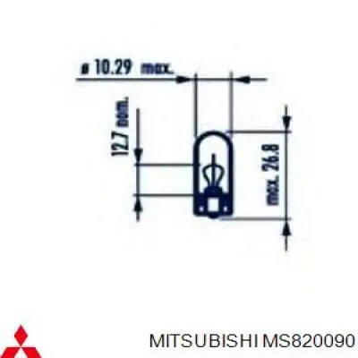 Лампочка плафону освітлення салону/кабіни Mitsubishi MS820090 ціна, від 0.46 USD