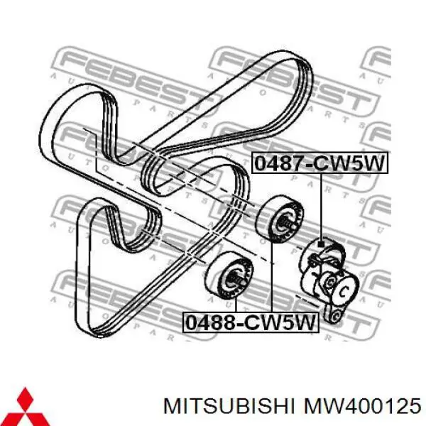 Ролик натягувача приводного ременя MW400125 Mitsubishi