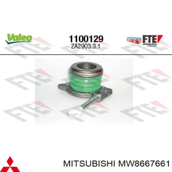 Робочий циліндр зчеплення в зборі з витискним підшипником Mitsubishi MW8667661 ціна, від 51.33 USD
