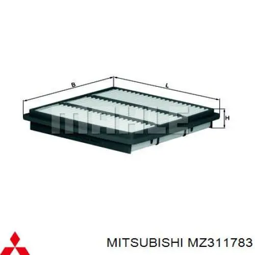 Елемент повітряного фільтра Mitsubishi MZ311783 ціна, від 4.74 USD