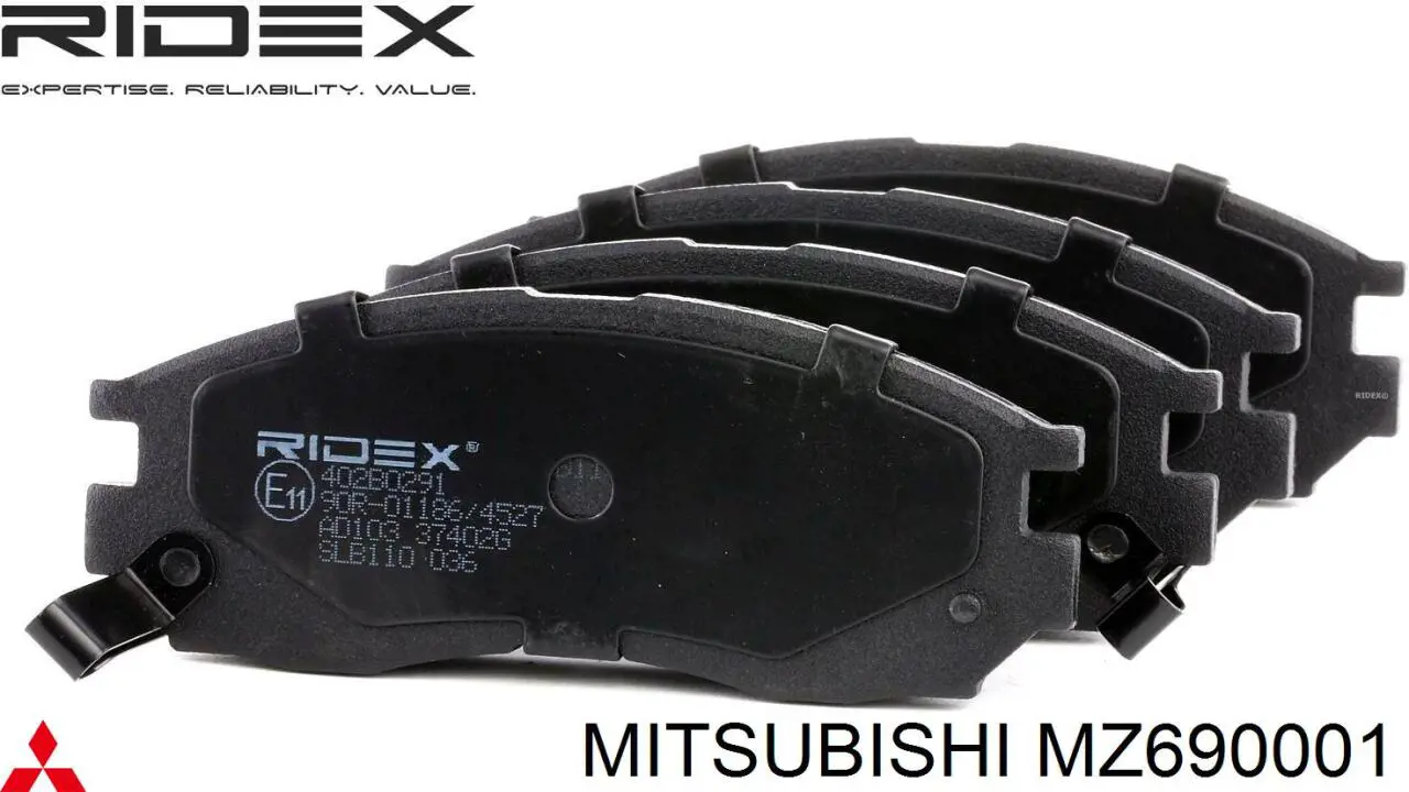 Гальмівні колодки Mitsubishi MZ690001 ціна, від 17.56 USD