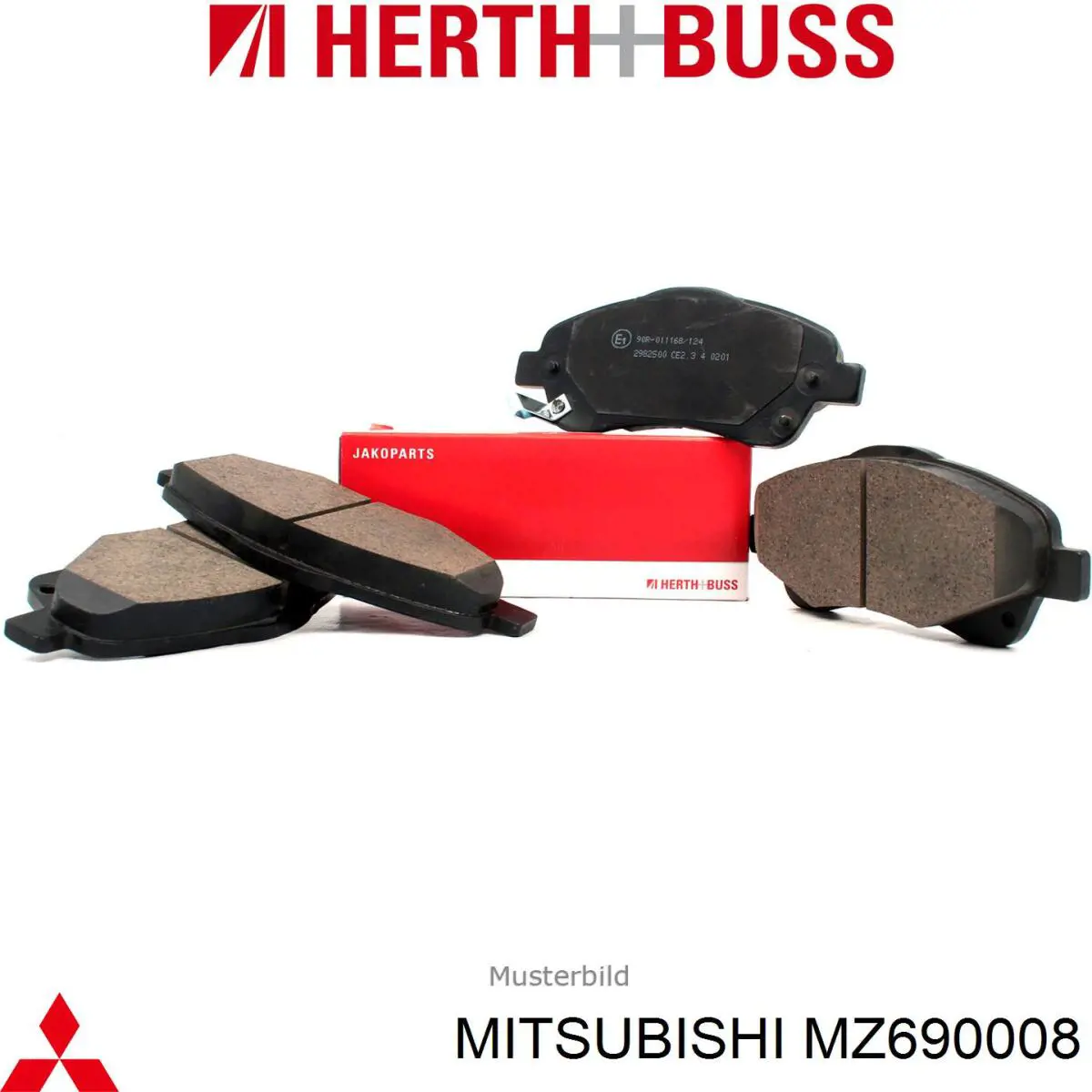 MZ690008 Mitsubishi колодки гальмові задні, дискові