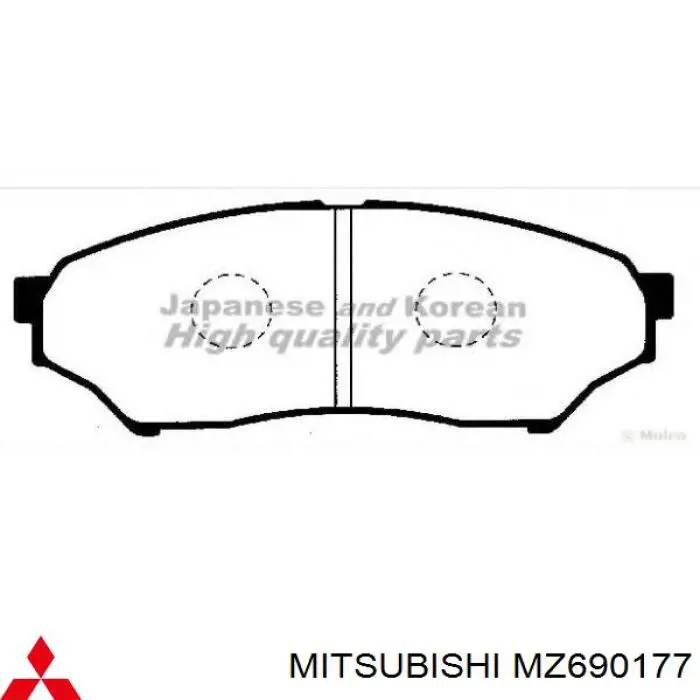 Передні тормозні колодки MZ690177 Mitsubishi